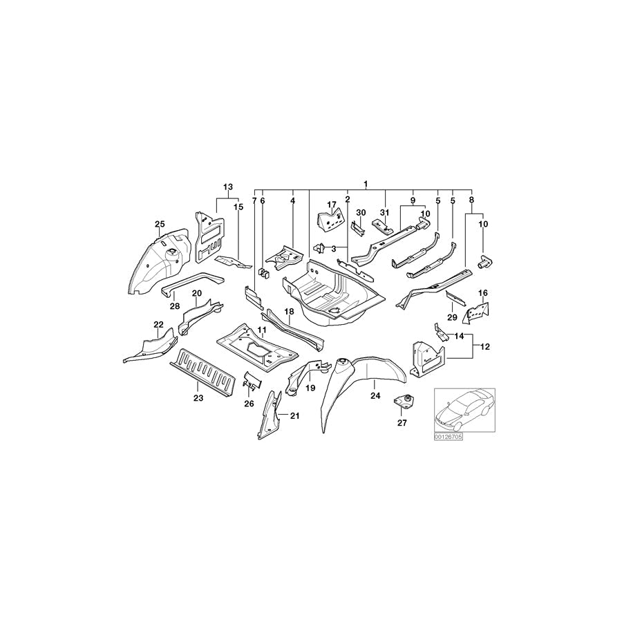 Genuine BMW 41118238719 E65 E66 E67 Support Bracket, Bumper Cross Member (Inc. 745i, 735Li & 730Ld)