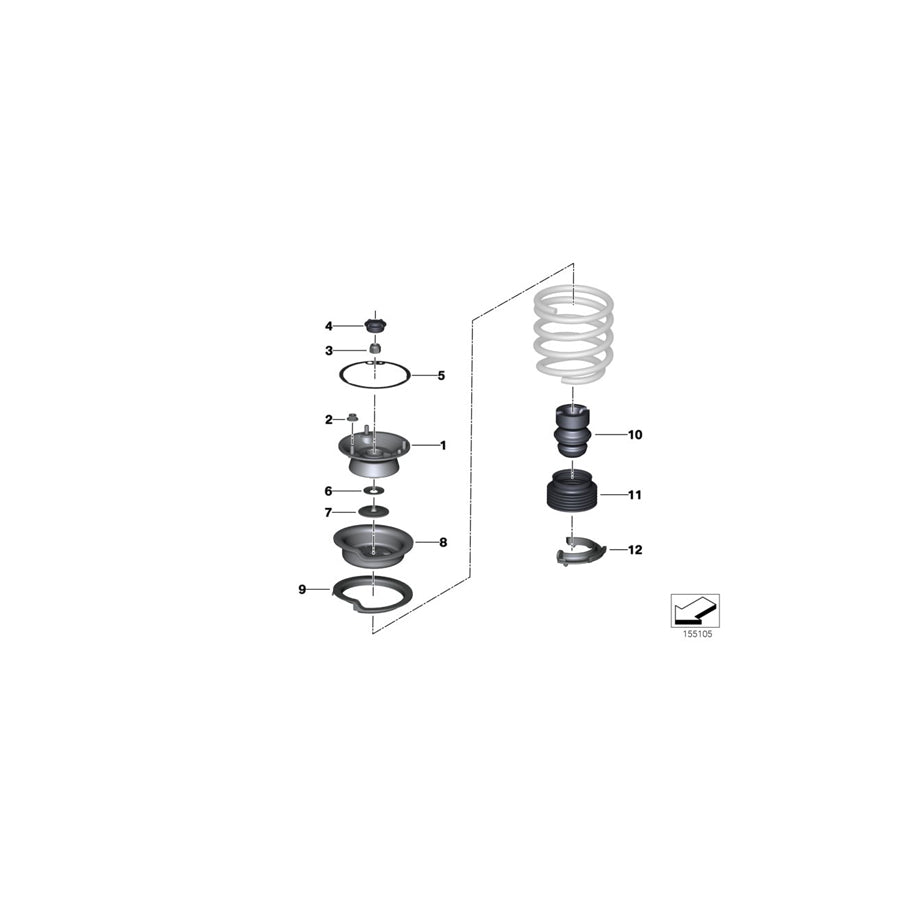 Genuine BMW 31316769731 RR1 E31 E65 Self-Locking Collar Nut M8-8 ZNS3 (Inc. One 55kW, 316i 1.9 & Z4 35is)