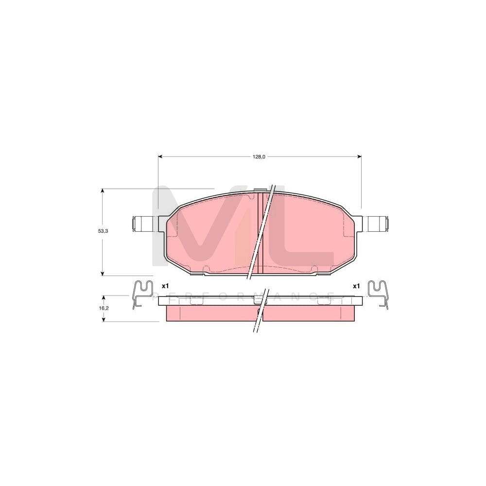 TRW Gdb3153 Brake Pad Set For Mazda 323 With Acoustic Wear Warning, With Accessories