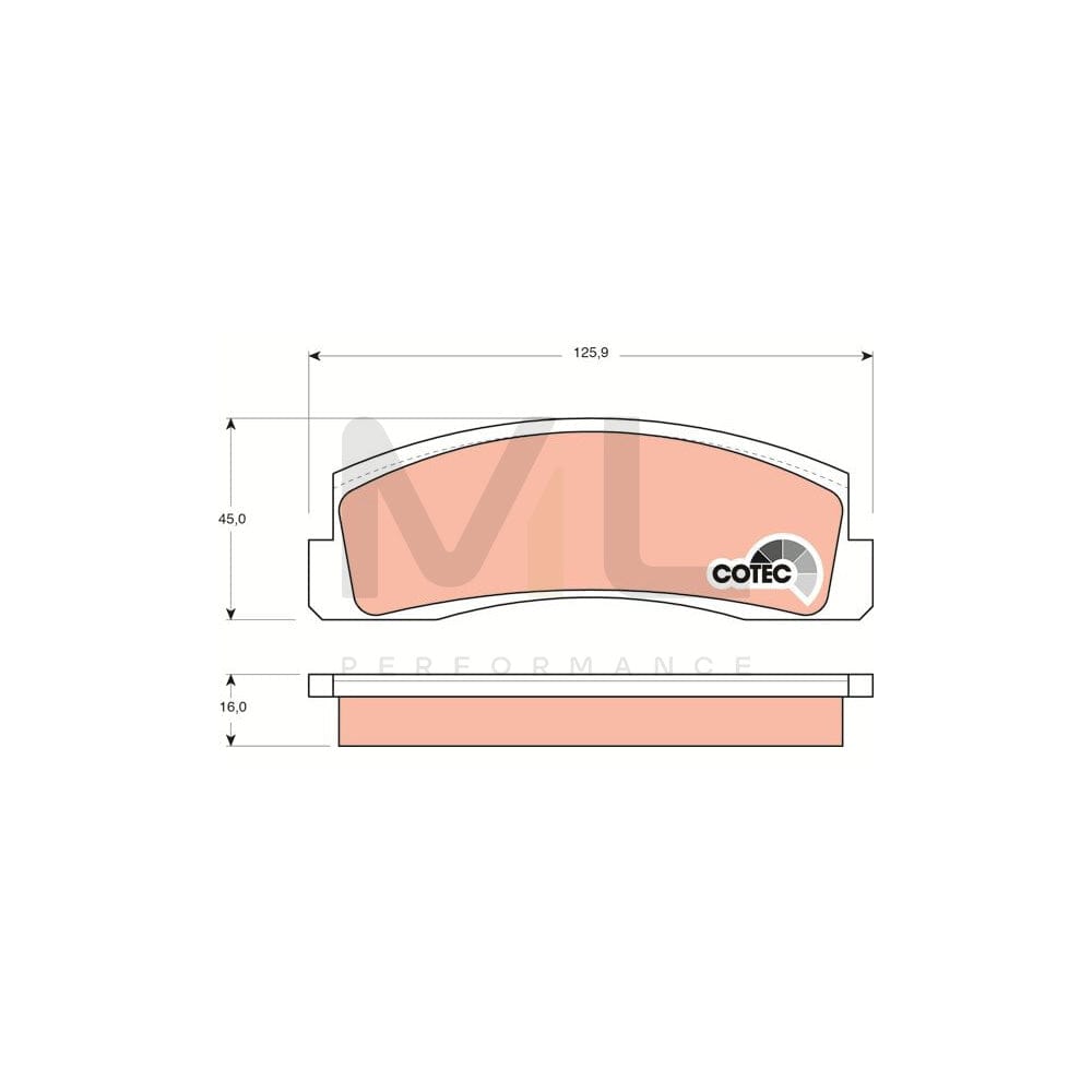 TRW Cotec Gdb265 Brake Pad Set Not Prepared For Wear Indicator
