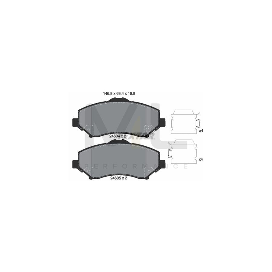 TEXTAR 2460401 Brake pad set with acoustic wear warning