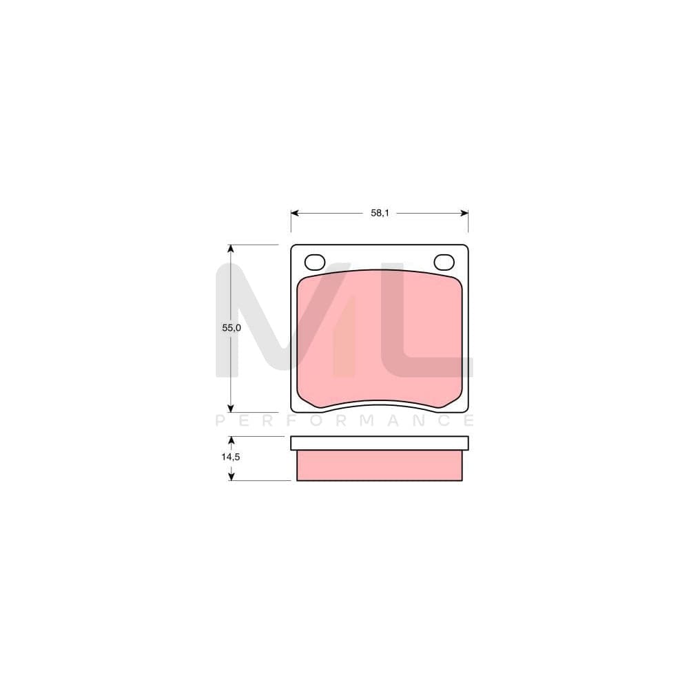 TRW Gdb126 Brake Pad Set Not Prepared For Wear Indicator