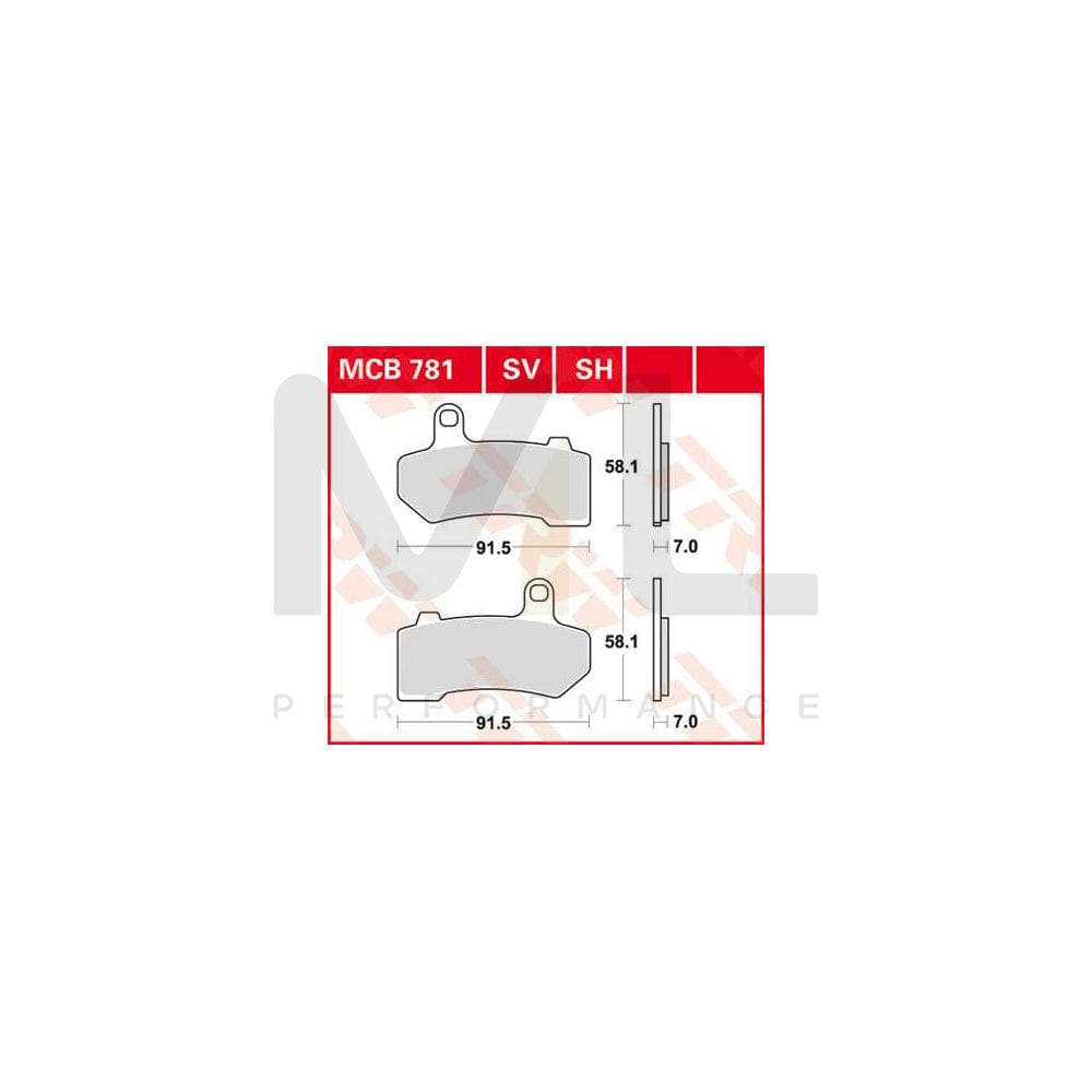 TRW Sinter Street Mcb781Sh Brake Pad Set