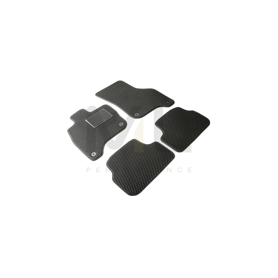 WALSER Qlean 55014 Floor mat set Elastomer, Front and Rear, Quantity: 4, Black