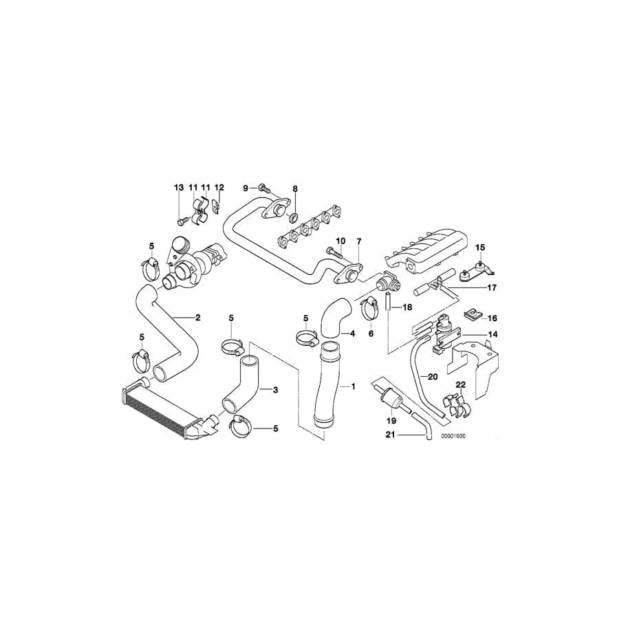 Genuine BMW 11612246662 E36 Pressure Hose Assy (Inc. 325tds)