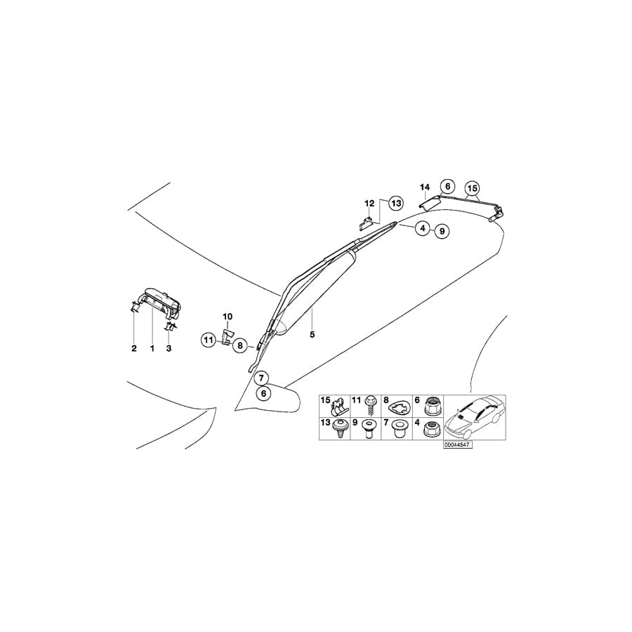 Genuine BMW 72128234842 E38 Right Its Head Air Bag Bracket (Inc. 750iL, 728i & 735iL)