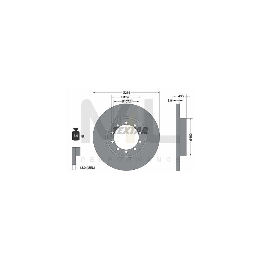 TEXTAR 93242500 Brake Disc for FORD TRANSIT Solid, without wheel hub, without wheel studs  - 1 piece