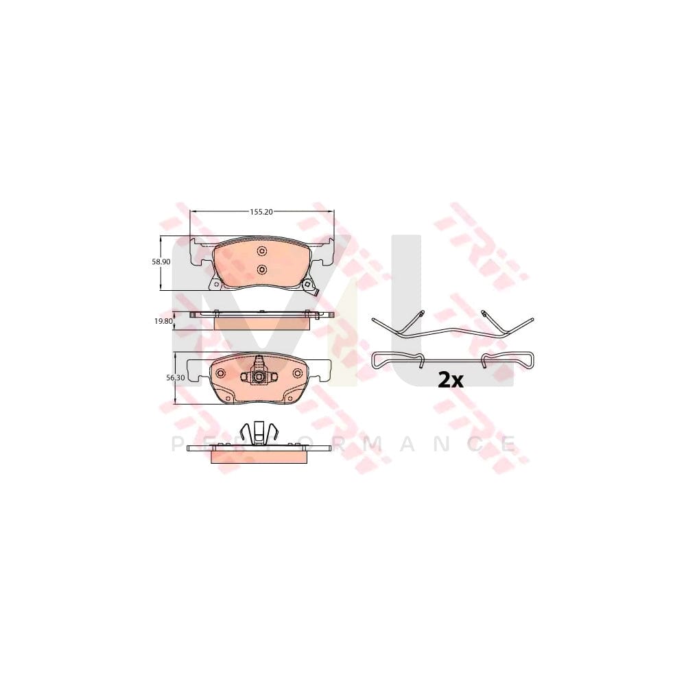 TRW Gdb2138 Brake Pad Set With Acoustic Wear Warning, With Accessories