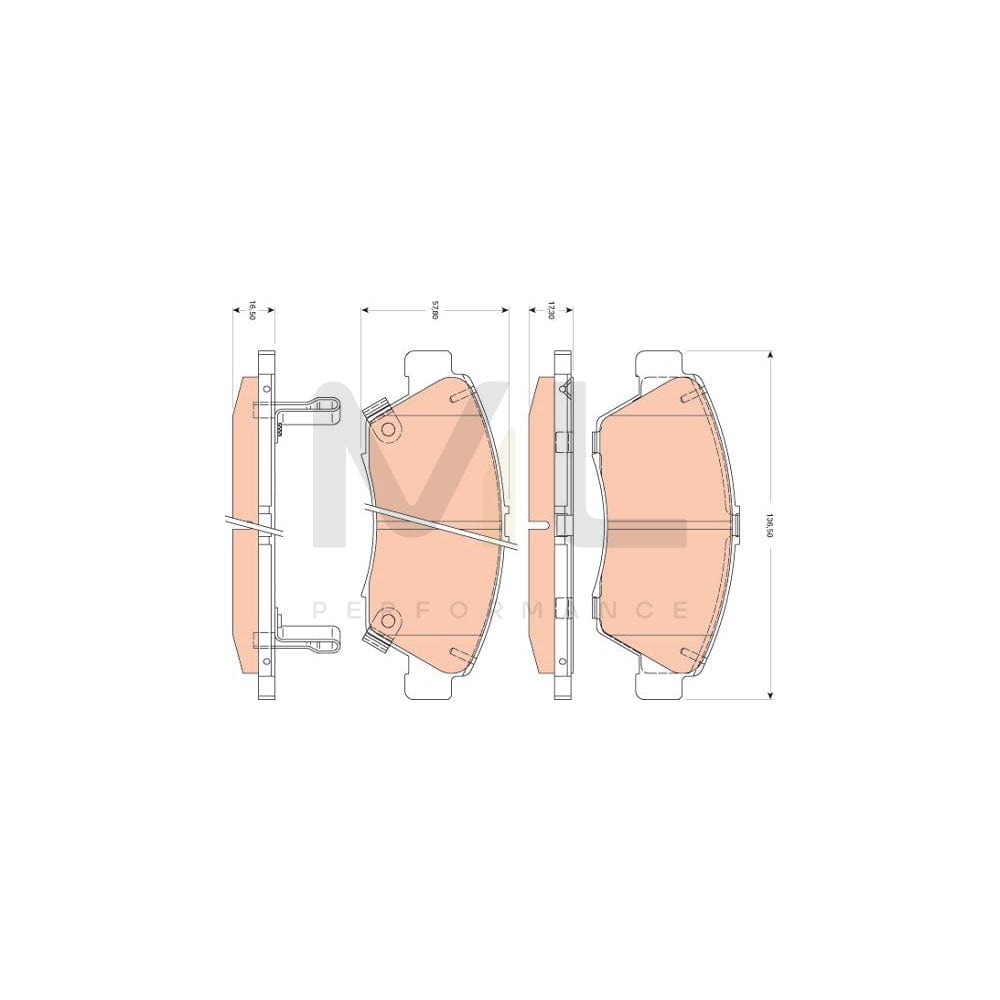 TRW Gdb3478 Brake Pad Set For Honda Civic Viii Saloon (Fd, Fa) With Acoustic Wear Warning, With Accessories