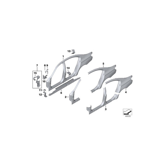 Genuine BMW 41217204477 F03 F02 Bracket, Side Panel, Centre Left (Inc. Alpina B7X, 750i & 730Li)