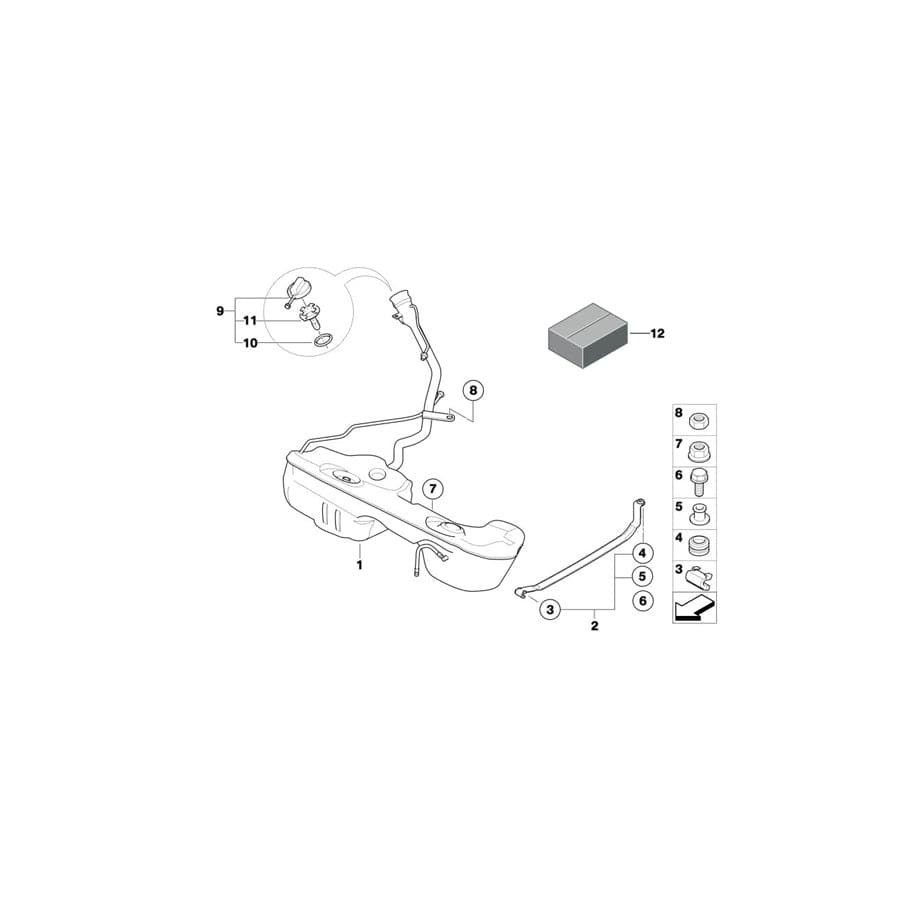 Genuine BMW 16118699011 E46 E46 Pzev Fuel Tank Return Kit (Inc. 325Ci & 325i)