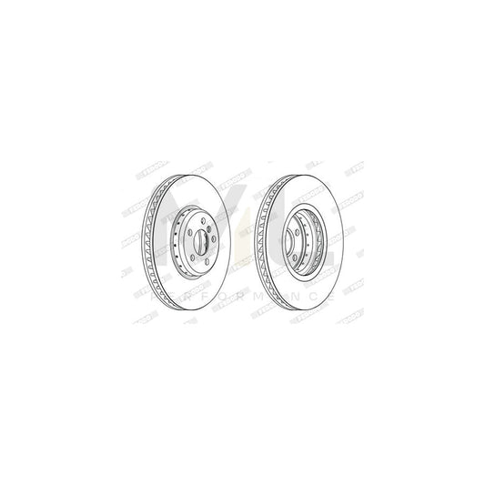 Ferodo DDF2625LVC-1 Brake Disc Two-Piece Brake Disc, Vented, Coated