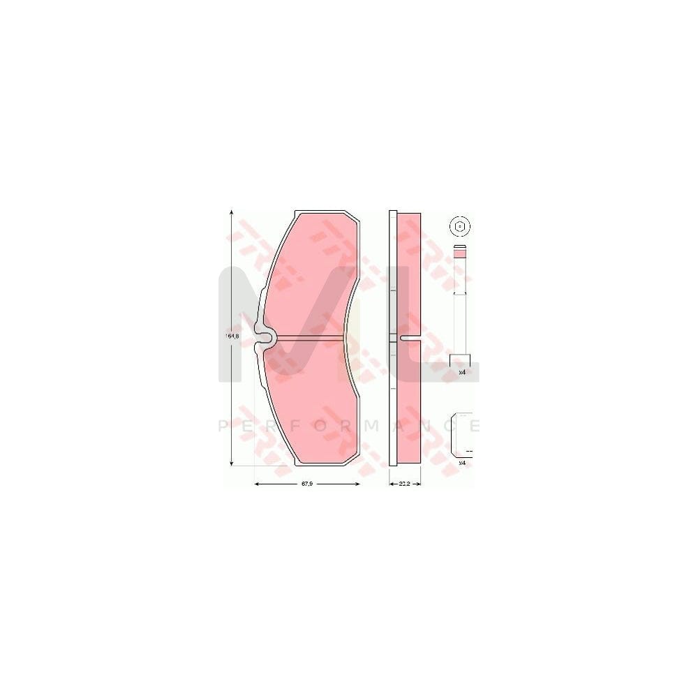 TRW Gdb3385 Brake Pad Set Prepared For Wear Indicator, With Accessories