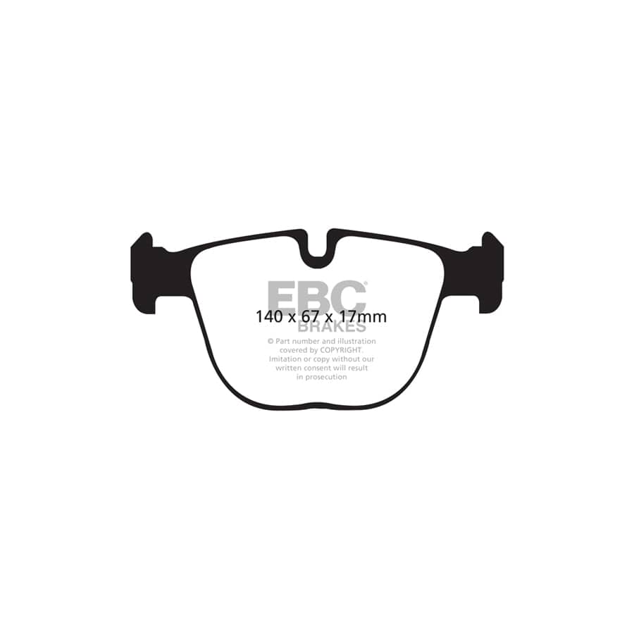 EBC PD01KR968 BMW E71 Greenstuff Rear Brake Pad & Plain Disc Kit - ATE Caliper 2 | ML Performance UK Car Parts
