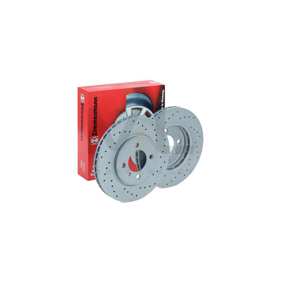 ZIMMERMANN SPORT COAT Z 150.1258.52 Brake Disc Internally Vented, Perforated, Coated, Alloyed  - 1 piece