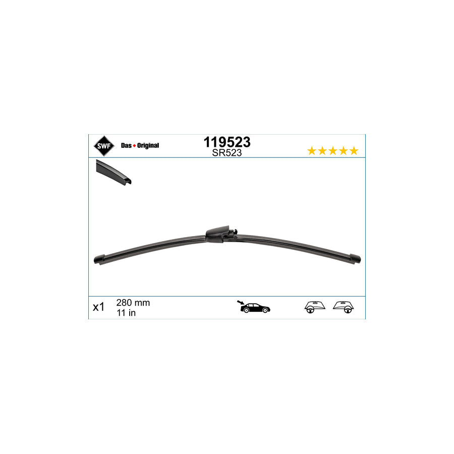 Swf Original Visioflex Rear, Visioflex Rear 119523 Wiper Blade