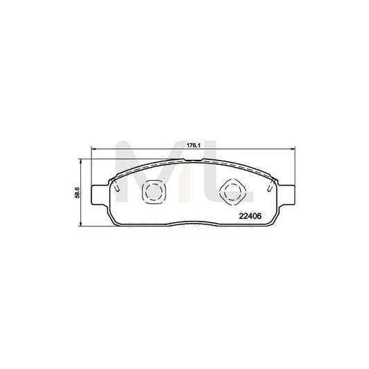 Hella 8DB 355 025-921 Brake Pad Set Not Prepared For Wear Indicator, With Accessories | ML Performance Car Parts
