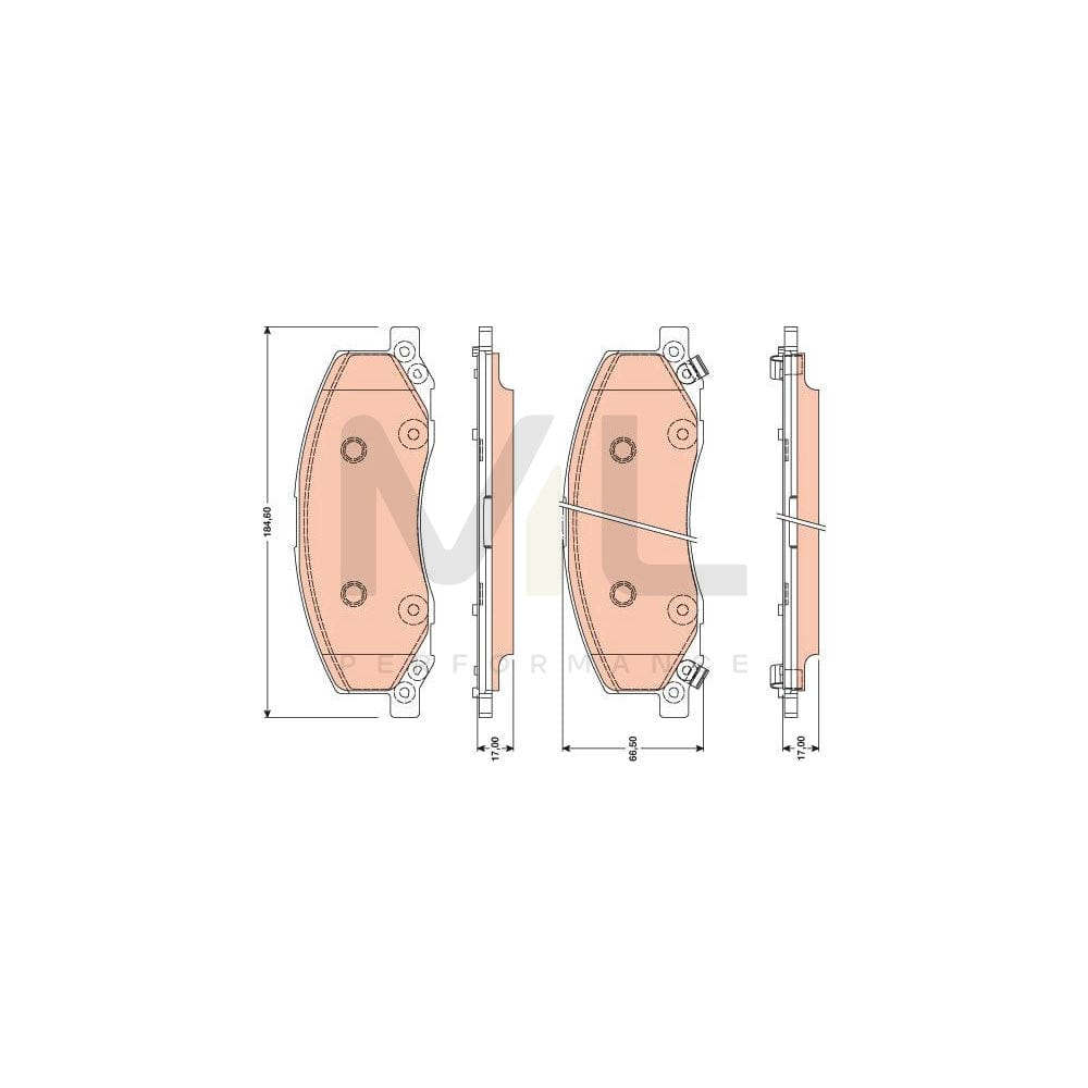 TRW Gdb1781 Brake Pad Set With Acoustic Wear Warning, With Accessories