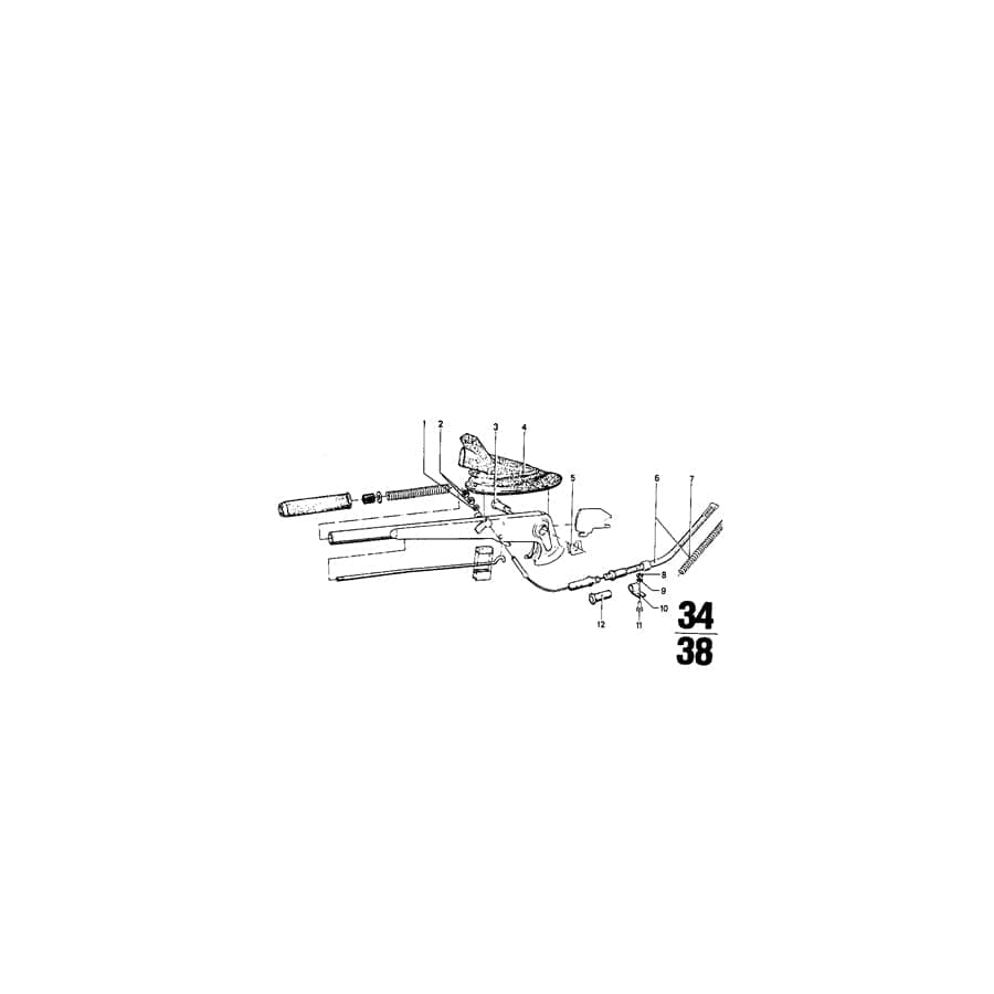 Genuine BMW 34411103128 Hand Brake Bowden Cable (Inc. 2002tii, 2002 & 2000tii)