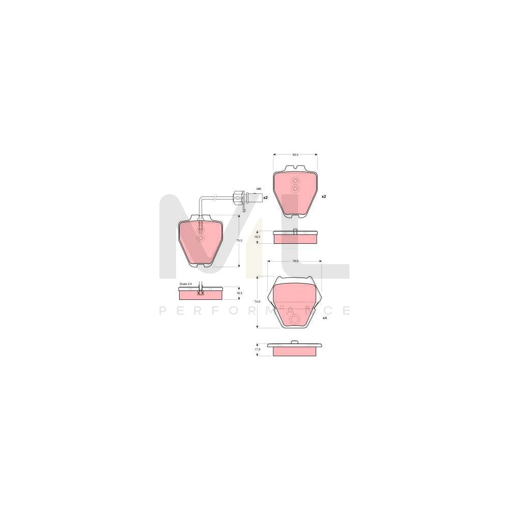 TRW Gdb1505 Brake Pad Set Incl. Wear Warning Contact