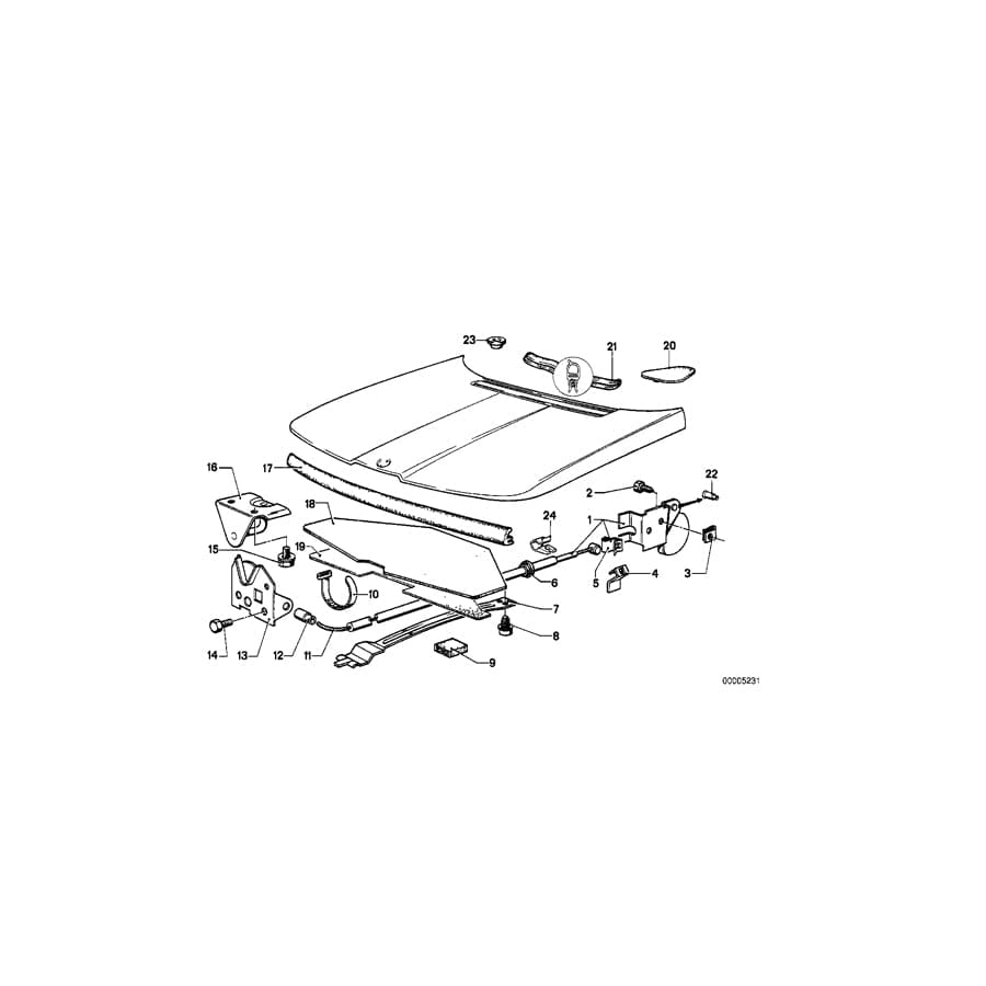 Genuine BMW 51231817624 E12 Bowden Cable (Inc. 518i)