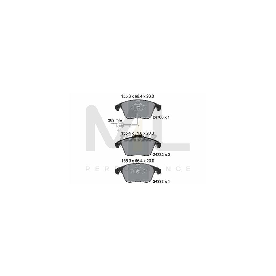 TEXTAR 2470681 Brake pad set epad, with integrated wear warning contact