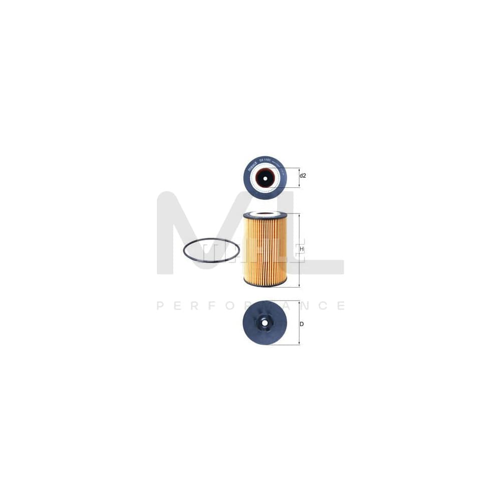MAHLE ORIGINAL OX 1161D Oil Filter Filter Insert | ML Performance Car Parts