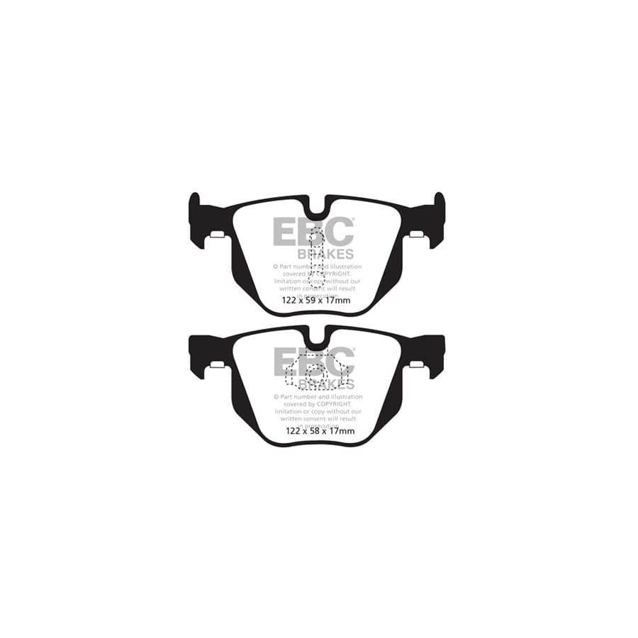 EBC PD01KR969 BMW Greenstuff Rear Brake Pad & Plain Disc Kit - ATE Caliper (Inc. X5 & X6) 2 | ML Performance UK Car Parts