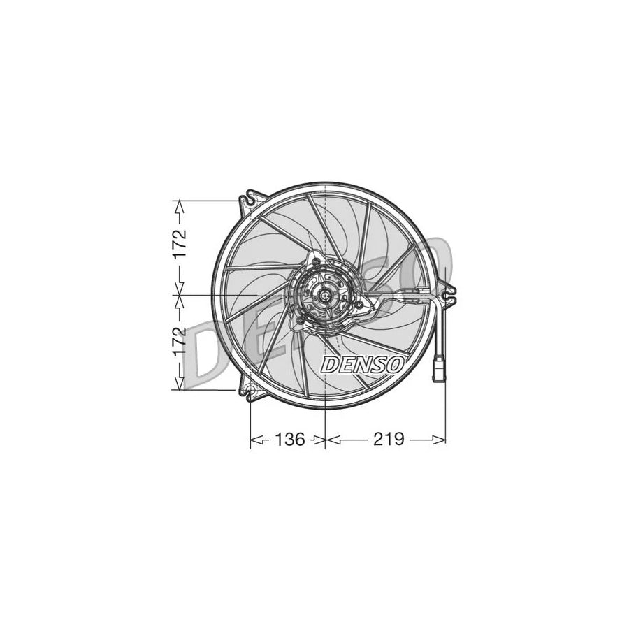 DENSO DER21010 Fan, Radiator for Peugeot 206
