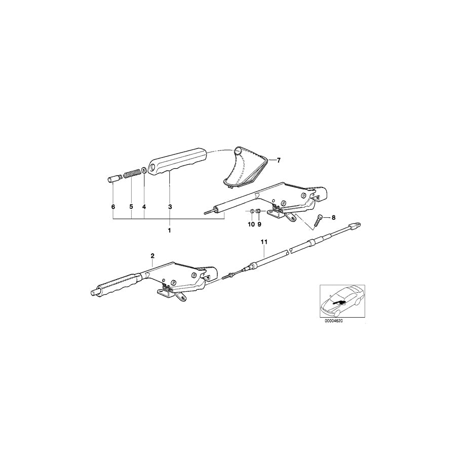 Genuine BMW 34401166054 E36 Hand Brake Bowden Cable (Inc. Z3)