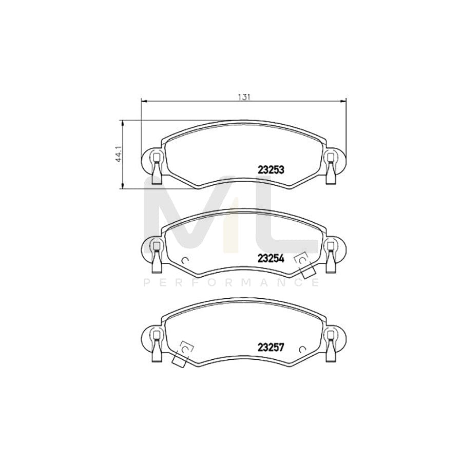 TEXTAR 2325303 Brake pad set with acoustic wear warning