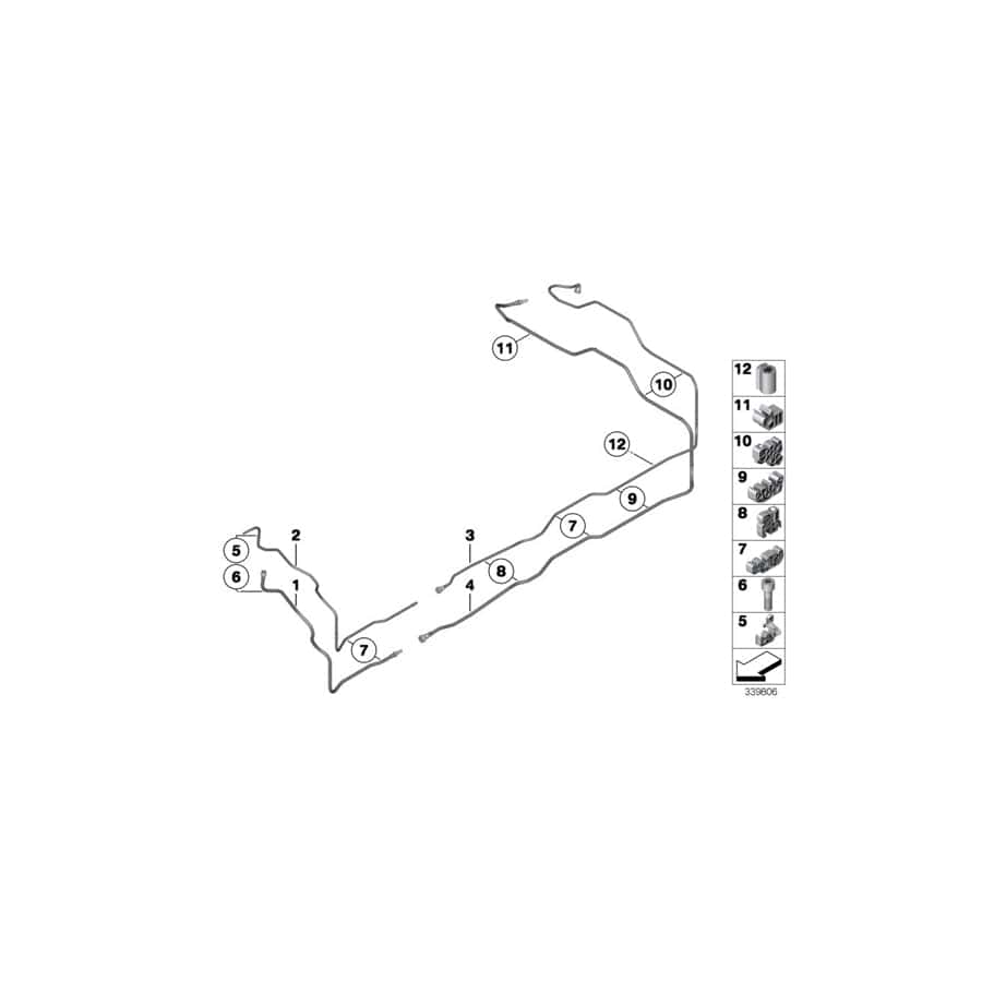 Genuine BMW 16127228000 F04 Feed Line, Rear (Inc. Hybrid 7)