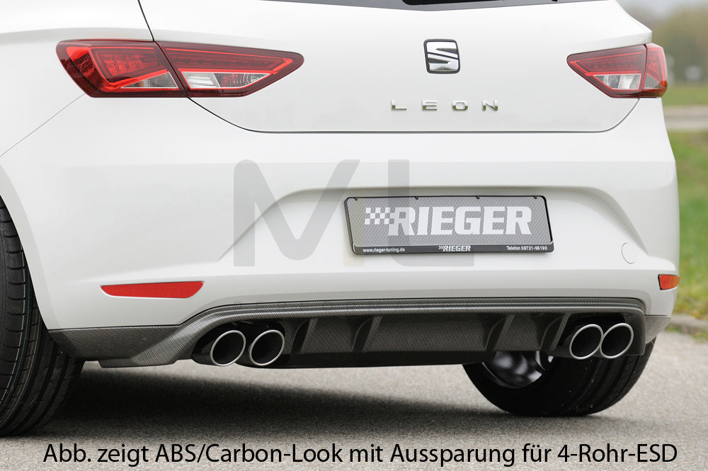 Rieger 00088067 SEAT 5F Leon Rear Diffuser 1 | ML Performance UK Car Parts