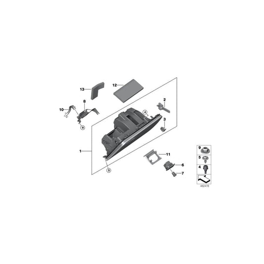 Genuine BMW 51167941046 G02 G01 Glove Box Air Freshener OYSTER (Inc. X4 25dX & X3)