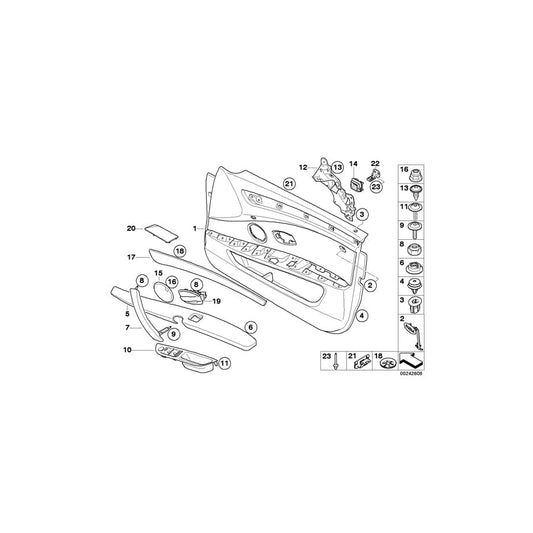 Genuine BMW 51418043694 E60 E61 Door Lining Leather Front Right SCHWARZ (Inc. M5)