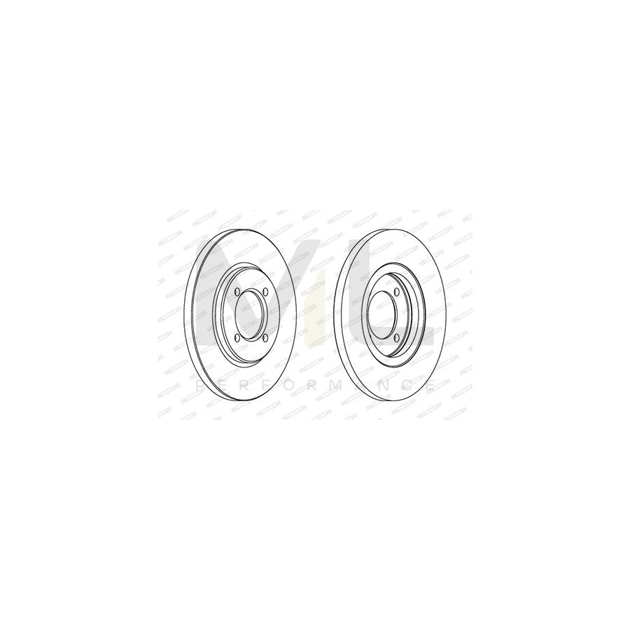 Ferodo DDF215-1 Brake Disc Solid, With Bolts/Screws  - Pair
