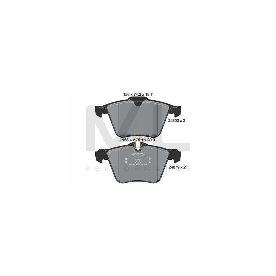 TEXTAR 2580301 Brake pad set prepared for wear indicator