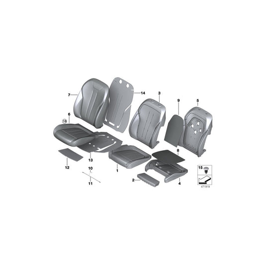 Genuine BMW 52107450838 F15 F16 Cover, Comfort, Seat, Perf. Leather CANBERRABEIGE (Inc. X6 40dX, X5 50iX 4.0 & X5 35iX)