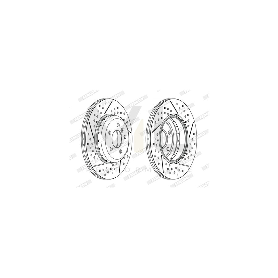 Ferodo DDF2622VC-1 Brake Disc Perforated / Vented, Two-Piece Brake Disc, Coated  - Pair