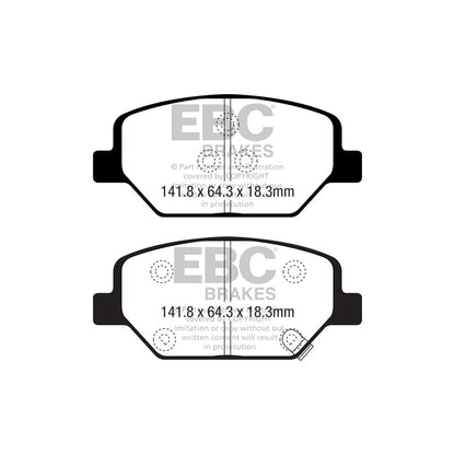 EBC PD01KF1751 Opel Vauxhall Insignia Greenstuff Front Brake Pad & Plain Disc Kit  2 | ML Performance UK Car Parts