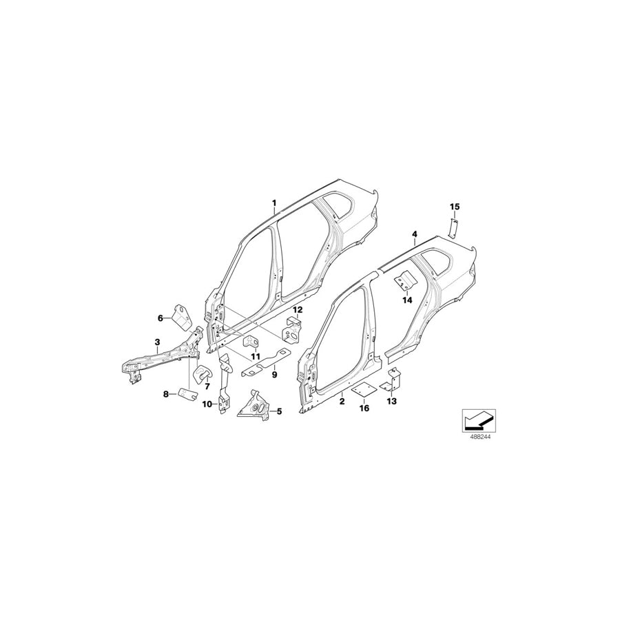 Genuine BMW 41217275570 E70 E72 E71 Reinforcement Plate, Rocker Panel (Inc. X5 40dX, X6 35iX & X5 3.0si)