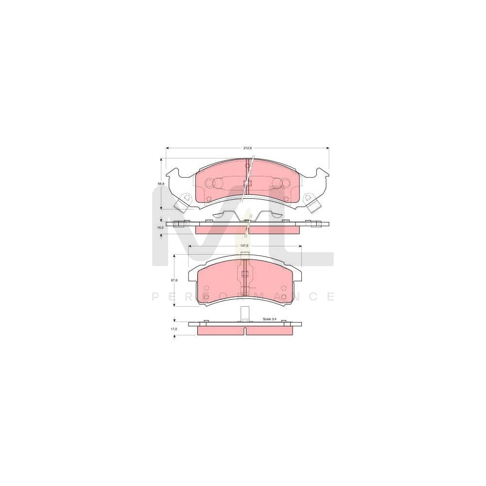 TRW Gdb4000 Brake Pad Set Incl. Wear Warning Contact
