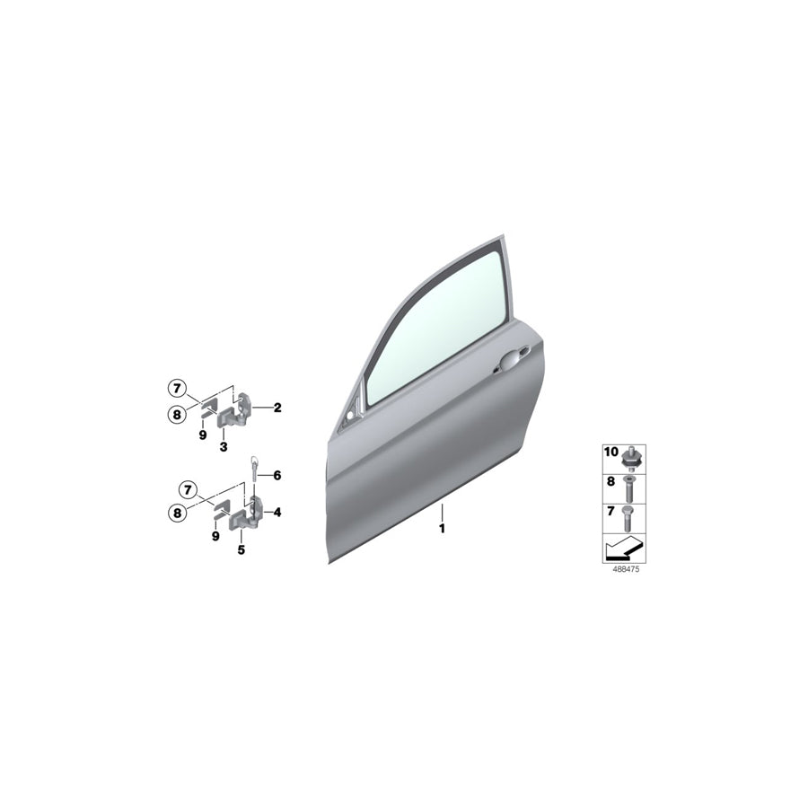 Genuine BMW 41508431637 Alignment Element 1 MM DOOR HINGE (Inc. M4 GT4)