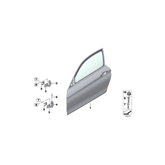 Genuine BMW 41508431637 Alignment Element 1 MM DOOR HINGE (Inc. M4 GT4)