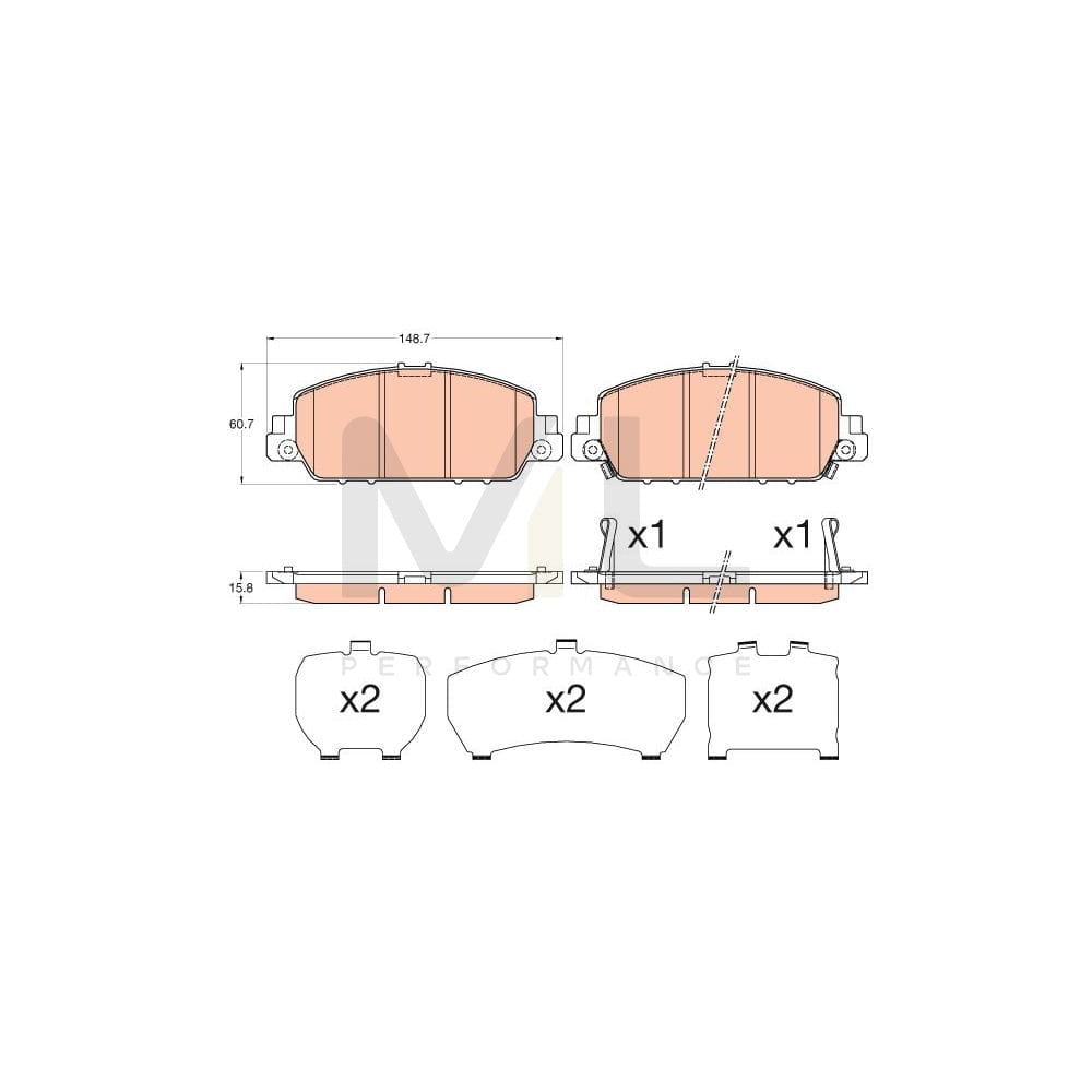 TRW Gdb3615 Brake Pad Set With Acoustic Wear Warning