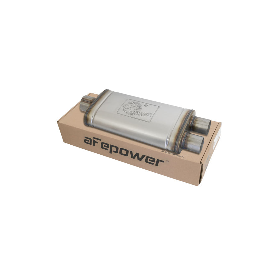 aFe 49M00018 3 IN ID Center/2-1/2 Dual-Outlet x 18 IN L x 9 IN W x 4 IN H - Oval Body Muffler