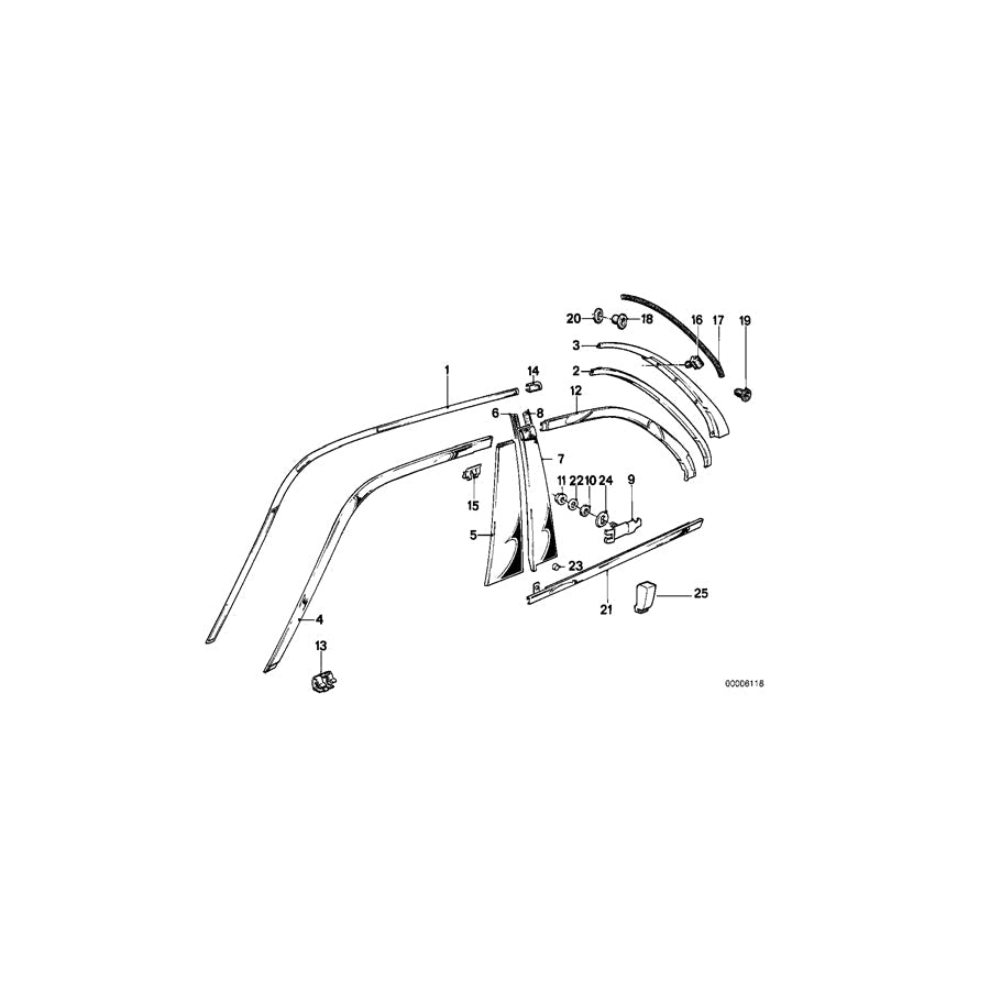 Genuine BMW 51131870459 E34 E28 Insert 10X7 (Inc. 730iL, 540i & M5 3.8)