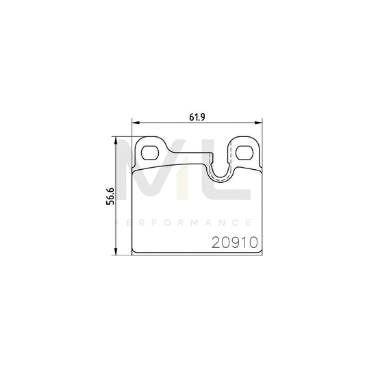 Hella 8DB 355 008-111 Brake Pad Set Prepared For Wear Indicator | ML Performance Car Parts