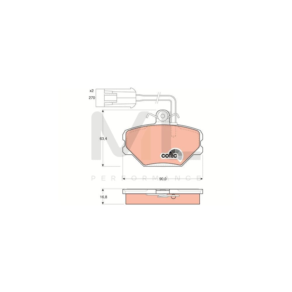 TRW Cotec Gdb852 Brake Pad Set For Fso Polonez Incl. Wear Warning Contact
