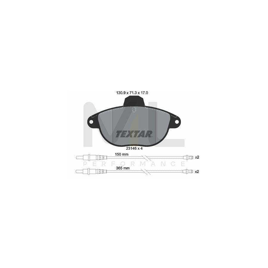 TEXTAR 2314601 Brake pad set for CITRO?N XANTIA incl. wear warning contact